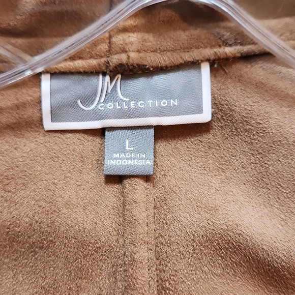 JM Collection suede like open cardigan - Picture 3 of 6